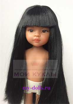 Кукла Мэйли, 32 см (светлая мулатка, глаза коричневые, волосы черные до колен, челка) - фото 8099